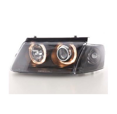 Faros Delanteros Angel Eyes Set  Vw Passat Modelo 3b  97-00 Negro Fk Automotive