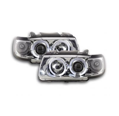 Faros Delanteros Set Angel Eyes Vw Polo Modelo 6n  94-99 Cromado Fk Automotive