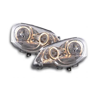 Faros Delanteros Angel Eyes Set  Vw Polo Modelo 9n2  05-09 Cromado Fk Automotive