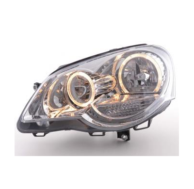 Faros Delanteros Angel Eyes Set  Vw Polo Modelo 9n2  05-09 Cromado Fk Automotive
