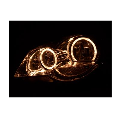 Faros Delanteros Angel Eyes Set  Vw Polo Modelo 9n2  05-09 Cromado Fk Automotive