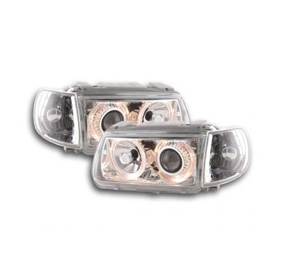 Faros Angel Eyes Para Vw Polo (Tipo 6n) 94-99 Cromado Fk Automotive