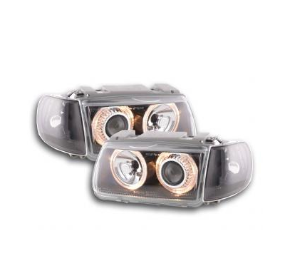 Faros Angel Eyes Para Vw Polo (Tipo 6n) 94-99 Negro Fk Automotive