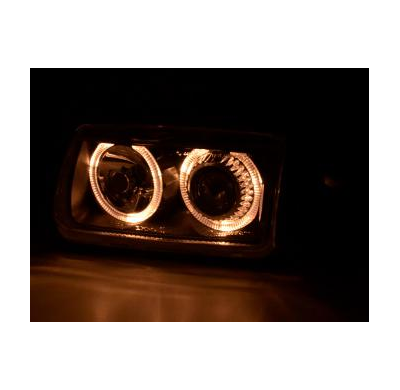 Faros Angel Eyes Para Vw Polo (Tipo 6n) 94-99 Negro Fk Automotive