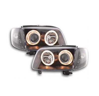 Faros Angel Eyes Para Vw Polo (Tipo 6n2) 99-01 Negro Fk Automotive