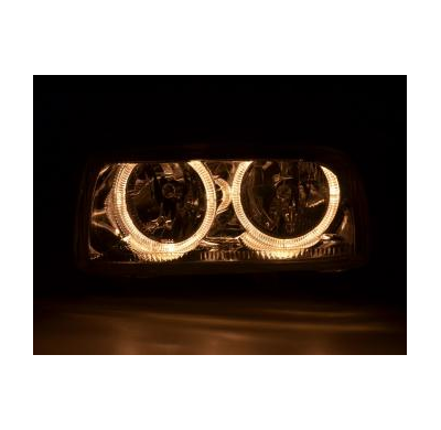 Faros Delanteros Angel Eyes Set  Vw Vento Modelo 1hxo,1h  92-98 Cromado Fk Automotive