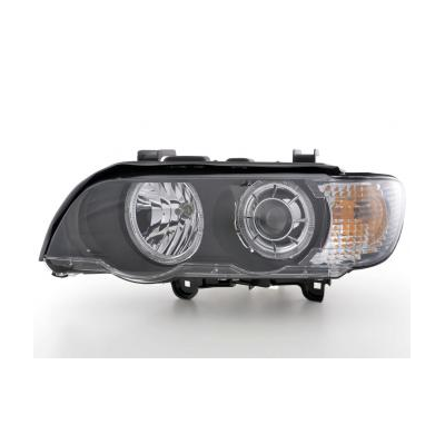 Faros Delanteros Xenon Angel Eyes Set Bmw X5 E53, Negro Fk Automotive