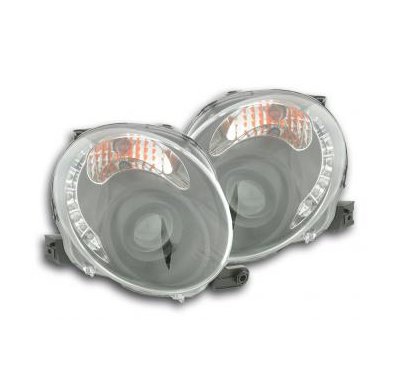 Faros Delanteros Luz Diurna Set Fiat 500  07- Negro Fk Automotive