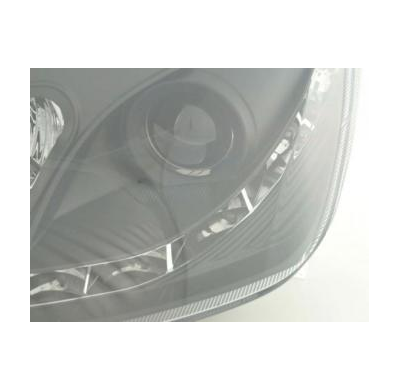 Faros Delanteros Luz Diurna Set Ford Fiesta Modelo Mk6  03-07 Negro Fk Automotive