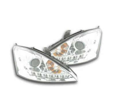 Faros Delanteros Luz Diurna Set Ford Focus  98-01 Cromado Fk Automotive