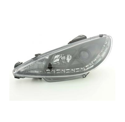 Faros Delanteros Luz Diurna Set Peugeot 206  98- Negro Fk Automotive