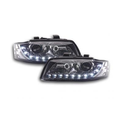 Faros Delanteros Luz Diurna Set Audi A4 Modelo 8e  01-04 Negro Fk Automotive