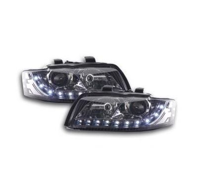 Faros Delanteros Luz Diurna Set Audi A4 Modelo 8e  01-04 Negro Fk Automotive