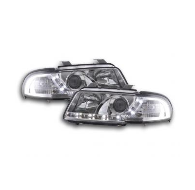 Faros Delanteros Luz Diurna Set Audi A4 Modelo B5  99-01 Cromado Fk Automotive
