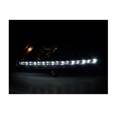 Faros Delanteros Luz Diurna Set Luz Diurna Audi A6 Modelo 4f  04-08 Negro Fk Automotive