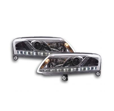 Faros Delanteros Luz Diurna Set Audi A6 Modelo 4f  04-08 Cromado Fk Automotive