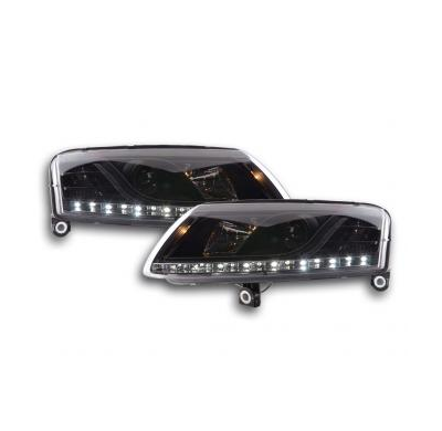 Faros Delanteros Luz Diurna Set Audi A6 Modelo 4f  04-08 Negro Fk Automotive