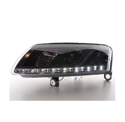 Faros Delanteros Luz Diurna Set Audi A6 Modelo 4f  04-08 Negro Fk Automotive