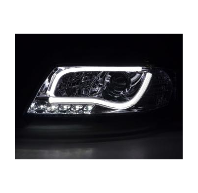 Faros Luz Diurna Set Con R87 Audi A6 Typ 4b Bj. 97-01 Cromado Fk Automotive