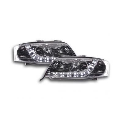 Faros Delanteros Luz Diurna Set Audi A6 Modelo 4b  97-01 Cromado Fk Automotive