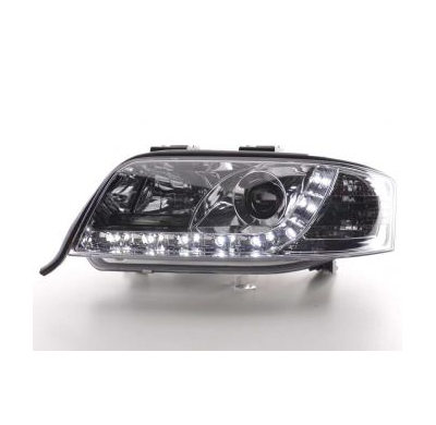 Faros Delanteros Luz Diurna Set Audi A6 Modelo 4b  97-01 Cromado Fk Automotive