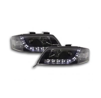 Faros Delanteros Luz Diurna Set Audi A6 Modelo 4b  97-01 Negro Fk Automotive