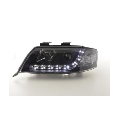 Faros Delanteros Luz Diurna Set Audi A6 Modelo 4b  97-01 Negro Fk Automotive