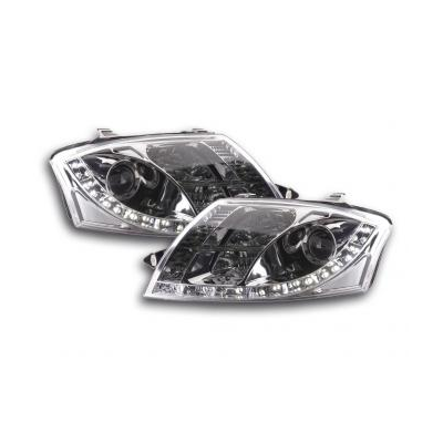 Faros Delanteros Luz Diurna Set Audi Tt Modelo 8n  99-05, Cromado Fk Automotive