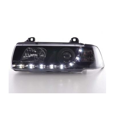 Faros Delanteros Luz Diurna Set Bmw Serie 3 Coupe Modelo E36  92-98 Negro Fk Automotive