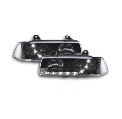 Faros Delanteros Luz Diurna Set Bmw Serie 3 E36 Coupe/Cabrio  92-98, Negro Fk Automotive