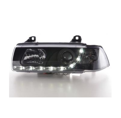 Faros Delanteros Luz Diurna Set Bmw Serie 3 E36 Coupe/Cabrio  92-98, Negro Fk Automotive