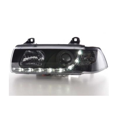 Faros Delanteros Luz Diurna Set Bmw Serie 3 E36 Sedan/Touring  92-98, Negro Fk Automotive