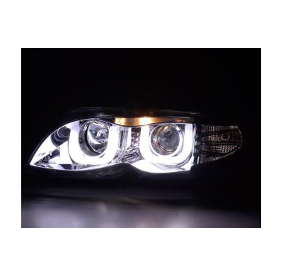 Faros Delanteros Luz Diurna Set Bmw Serie 3 E46 Sedan/Touring  02-05, Cromado Fk Automotive