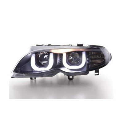 Faros Delanteros Luz Diurna Set Bmw Serie 3 E46 Sedan/Touring  02-05, Negro Fk Automotive