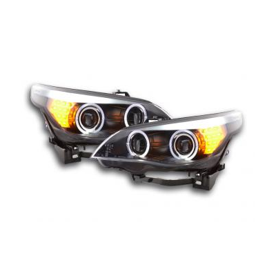 Faros Angel Eyes Bmw 5er E60/E61 Bj. 03-07 Negro Fk Automotive