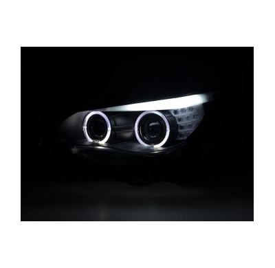 Faros Angel Eyes Bmw 5er E60/E61 Bj. 03-07 Negro Fk Automotive