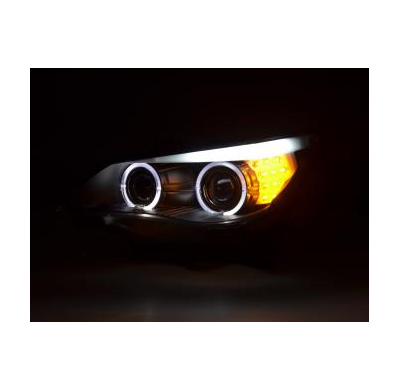 Faros Angel Eyes Bmw 5er E60/E61 Bj. 03-07 Negro Fk Automotive
