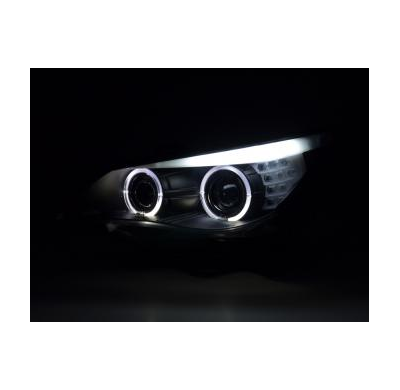 Faros Angel Eyes Led Xenon Bmw 5er E60/E61 Bj. 03-04 Negro Fk Automotive