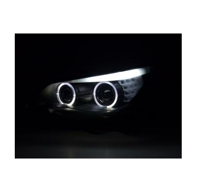 Faros Angel Eyes Led Xenon Bmw 5er E60/E61 Bj. 05-08 Negro Fk Automotive