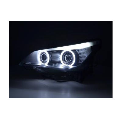 Faros Angel Eyes Ccfl Xenon Bmw 5er E60/E61 Bj. 05-08 Negro Fk Automotive