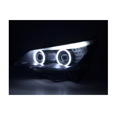 Faros Angel Eyes Ccfl Xenon Bmw 5er E60/E61 Bj. 03-04 Negro Fk Automotive