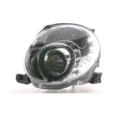 Faros Delanteros Luz Diurna Set Fiat 500  07- Cromado Fk Automotive