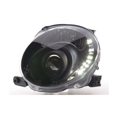 Faros Delanteros Luz Diurna Set Fiat 500  07- Negro Fk Automotive