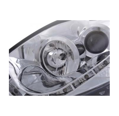 Faros Delanteros Luz Diurna Set Fiat Bravo Modelo 198  07-, Cromado Fk Automotive