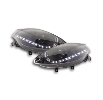 Faros Delanteros Luz Diurna Set Fiat Bravo Modelo 198  07-, Negro Fk Automotive