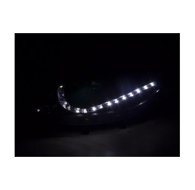 Faros Delanteros Luz Diurna Set Fiat Bravo Modelo 198  07-, Negro Fk Automotive