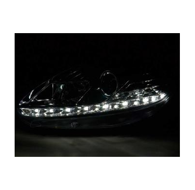 Faros Delanteros Luz Diurna Set Fiat Punto Evo  09-, Cromado Fk Automotive