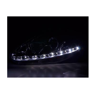 Faros Delanteros Luz Diurna Set Fiat Grande Punto Modelo 199  08- Cromado Fk Automotive