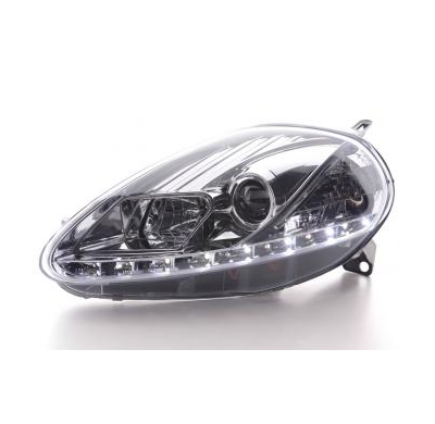 Faros Delanteros Luz Diurna Set Fiat Grande Punto Modelo 199  08- Cromado Fk Automotive