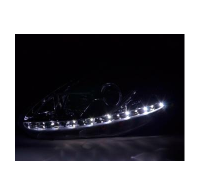 Faros Delanteros Luz Diurna Set Fiat Grande Punto Modelo 199  08- Cromado Fk Automotive